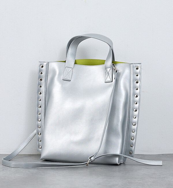 NOMINE「【cheek】rivet 2way tote 2WAY スタッズ トートバッグ」|トートバッグ|シルバー
