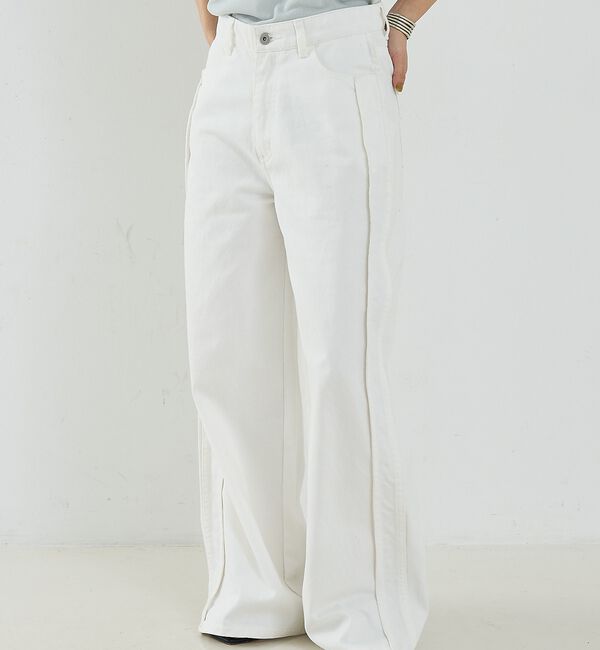 NOMINE「サイドライン ワイド デニムパンツ」|デニム|