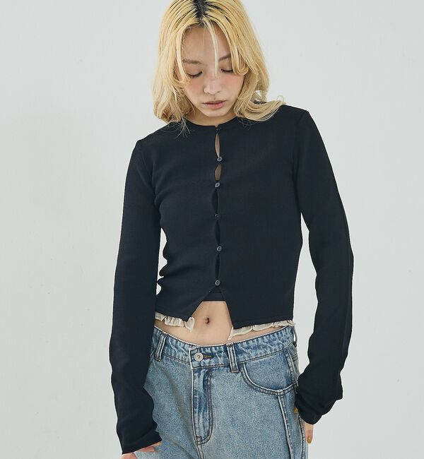 NOMINE「バイカラーコンパクトカーディガン」|カーディガン|