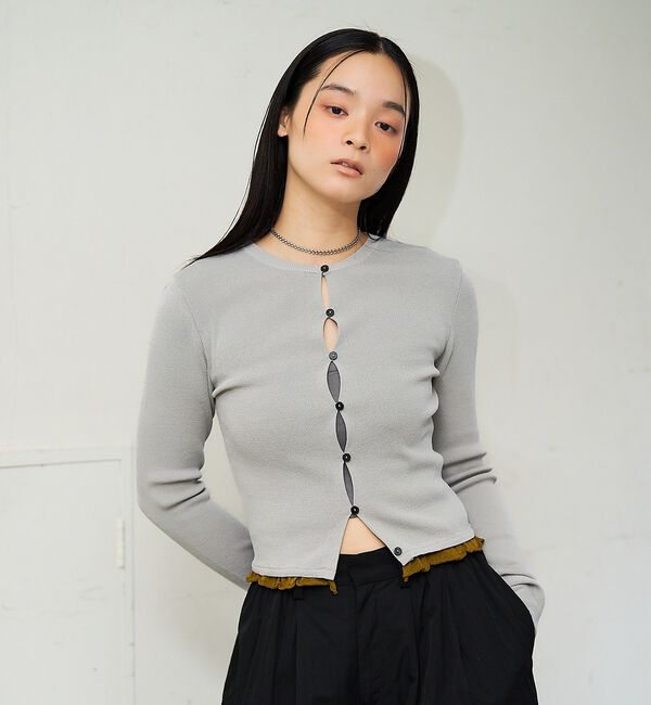 NOMINE「バイカラーコンパクトカーディガン」|カーディガン|