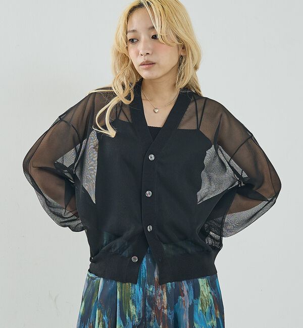 NOMINE「ジャガード シアー ニット カーディガン」|カーディガン|