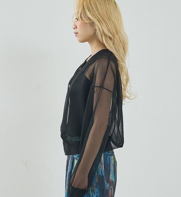 NOMINE「ジャガード シアー ニット カーディガン」|カーディガン|