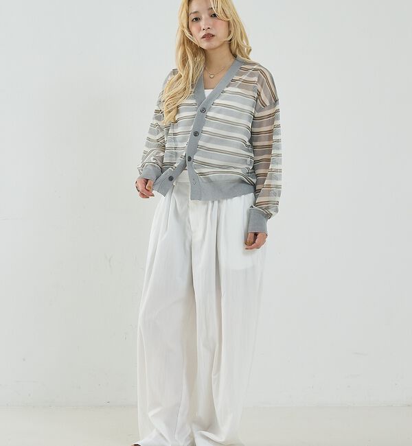 NOMINE「ジャガード シアー ニット カーディガン」|カーディガン|