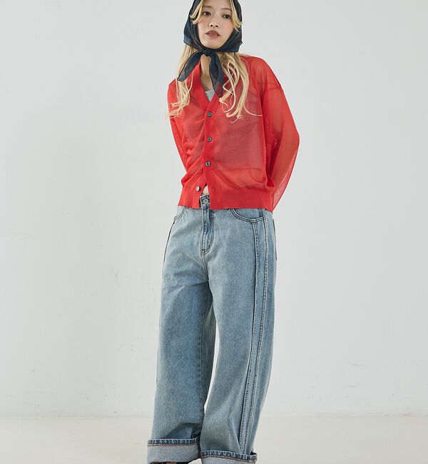 NOMINE「ジャガード シアー ニット カーディガン」|カーディガン|