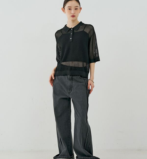 NOMINE「メッシュ ポロニット」|ニット・セーター|