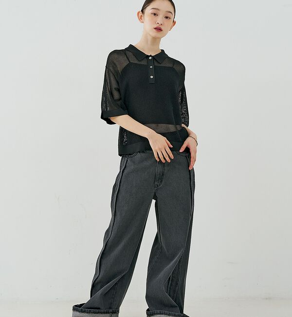 NOMINE「メッシュ ポロニット」|ニット・セーター|