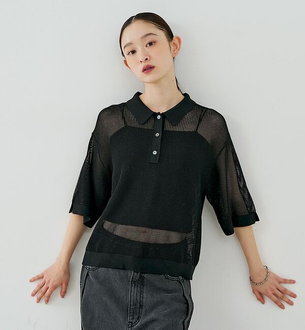 NOMINE「メッシュ ポロニット」|ニット・セーター|