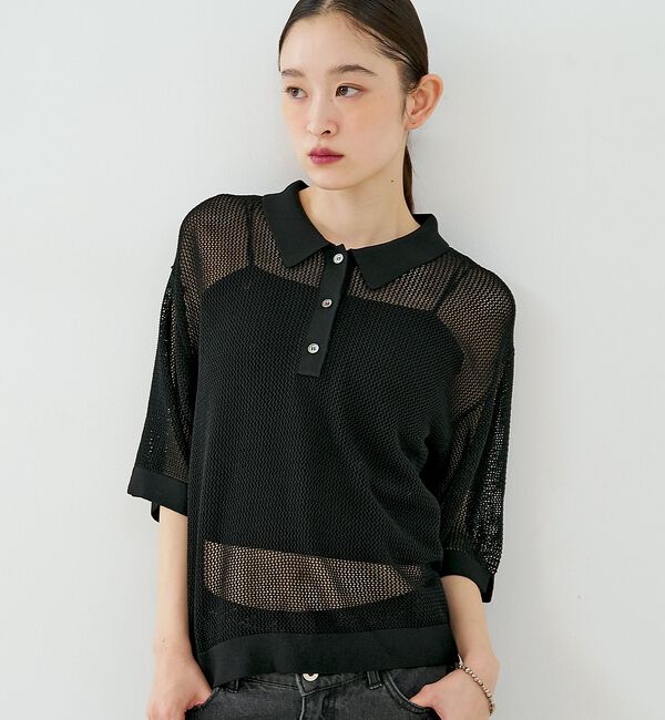 NOMINE「メッシュ ポロニット」|ニット・セーター|