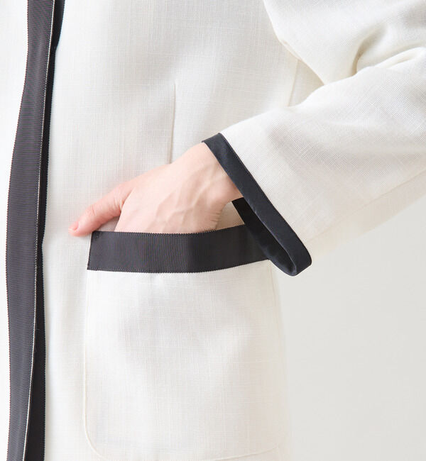 TIARA「バイカラージャケット（セットアップ可）」|ノーカラージャケット|