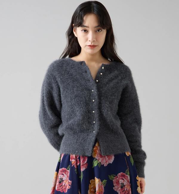 TIARA「FOXアルパカパールカーディガン」|カーディガン|チャコールグレー
