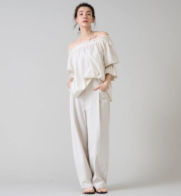 Liesse「オフショルギャザーブラウス」|シャツ・ブラウス|