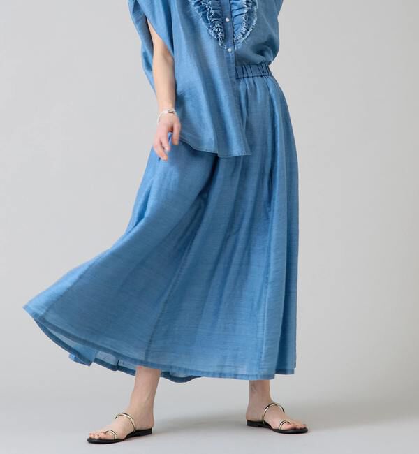Liesse「テンセルシアーデニムギャザースカート」|スカート|