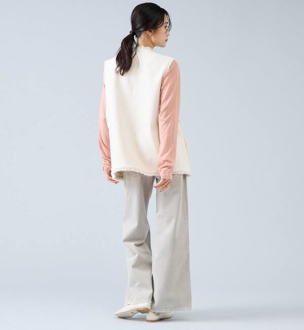 Liesse「スラブツイードフリンジジレ」|ベスト・ジレ|