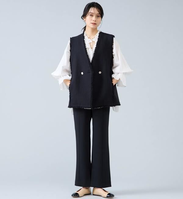 Liesse「スラブツイードフリンジジレ」|ベスト・ジレ|