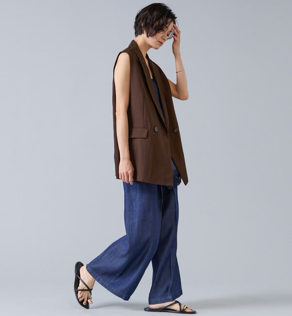 Liesse「6オンステンセルデニムバギーパンツ」|デニム|