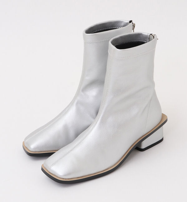 Soffitto「スクエアトゥブーツ」|ショートブーツ|シルバー