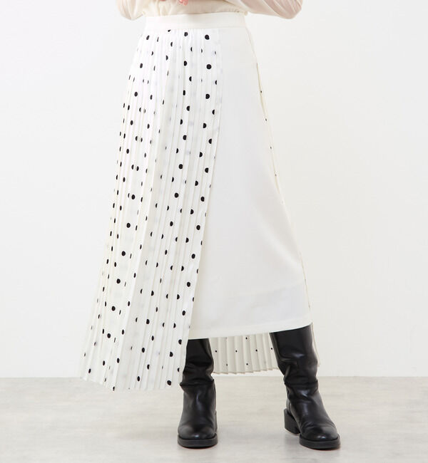 Soffitto「ドットプリーツスカート」|スカート|ホワイト