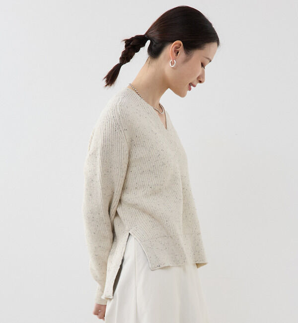 Soffitto「コットン片畦編みネップニット」|ニット・セーター|