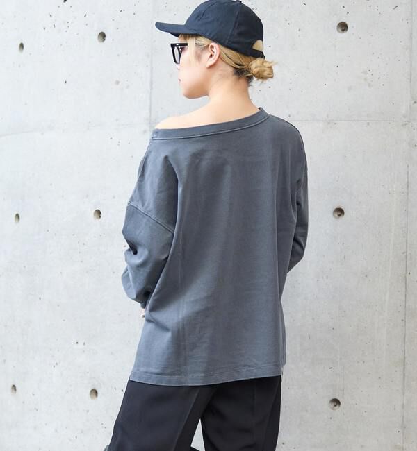 Soffitto「ボートネックピグメント染めプルオーバー」|Tシャツ・カットソー|