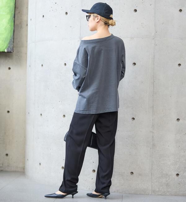 Soffitto「ボートネックピグメント染めプルオーバー」|Tシャツ・カットソー|