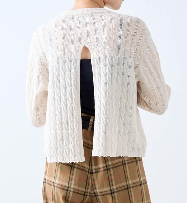 A_「【A_/エース】ケーブルバックスリット」|ニット・セーター|