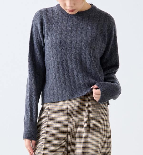 A_「【A_/エース】ケーブルバックスリット」|ニット・セーター|