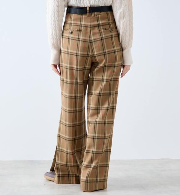 A_「【A_/エース】ウールチェックスラックス」|スラックス|