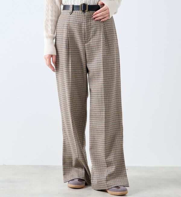 A_「【A_/エース】ウールチェックスラックス」|スラックス|