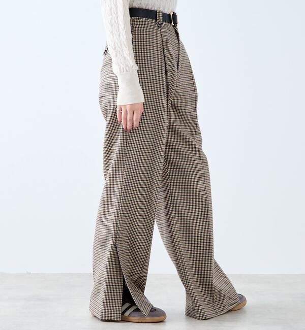 A_「【A_/エース】ウールチェックスラックス」|スラックス|