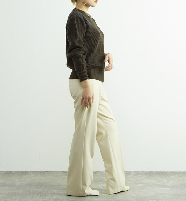 SOFFITTO「レースパッチ付きワッフルニット」|ニット・セーター|