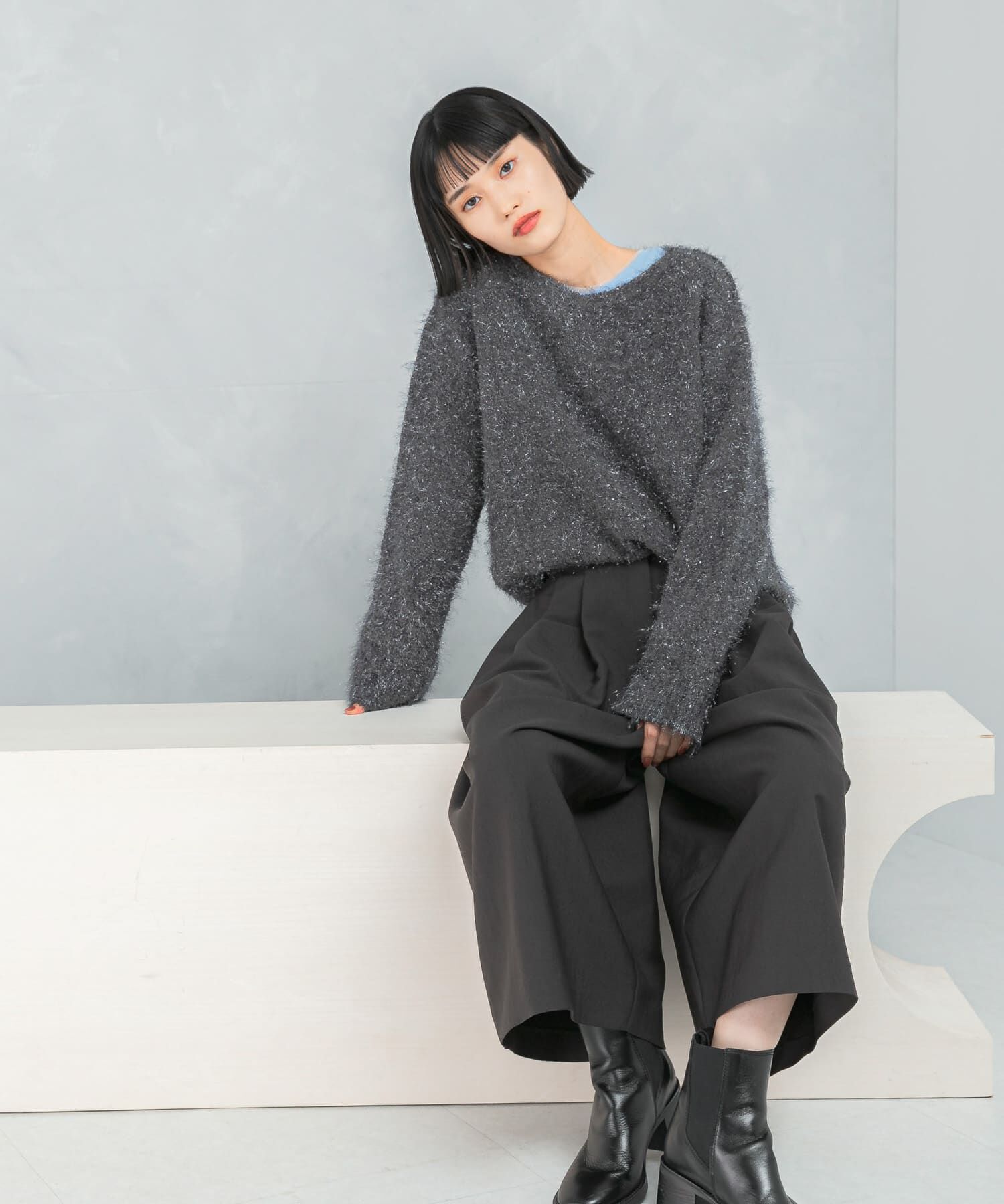 URBAN RESEARCH ROSSO「ラメシャギーニットプルオーバー」|ニット・セーター|