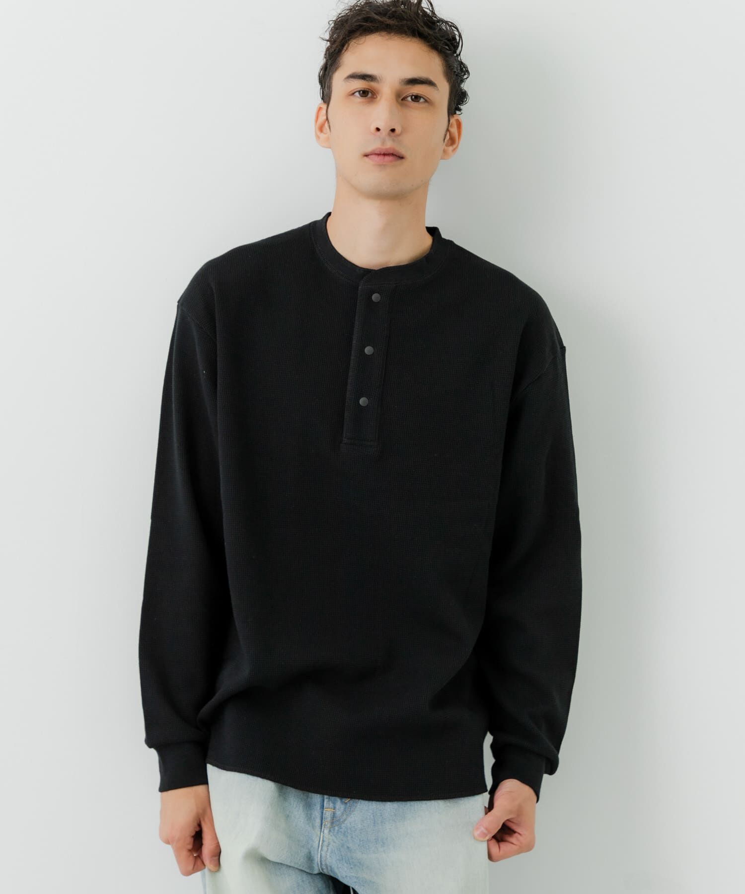 URBAN RESEARCH「『UR TECH』度詰めワッフルヘンリーロングスリーブ」|Tシャツ・カットソー|