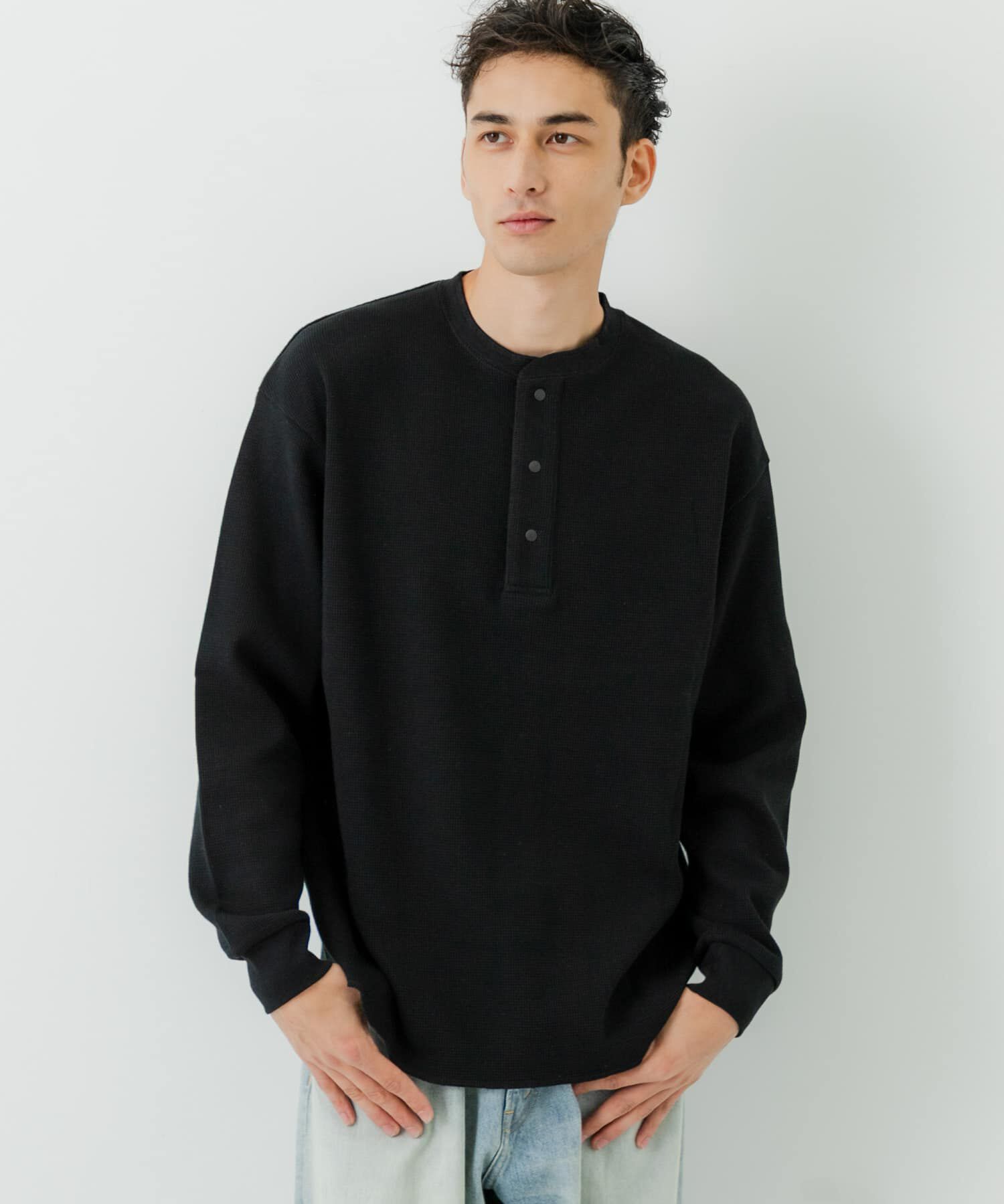 URBAN RESEARCH「『UR TECH』度詰めワッフルヘンリーロングスリーブ」|Tシャツ・カットソー|