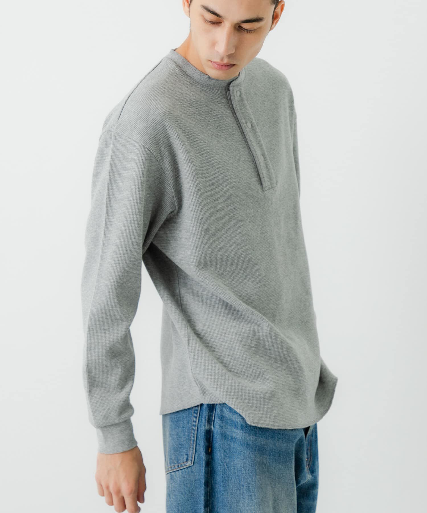 URBAN RESEARCH「『UR TECH』度詰めワッフルヘンリーロングスリーブ」|Tシャツ・カットソー|