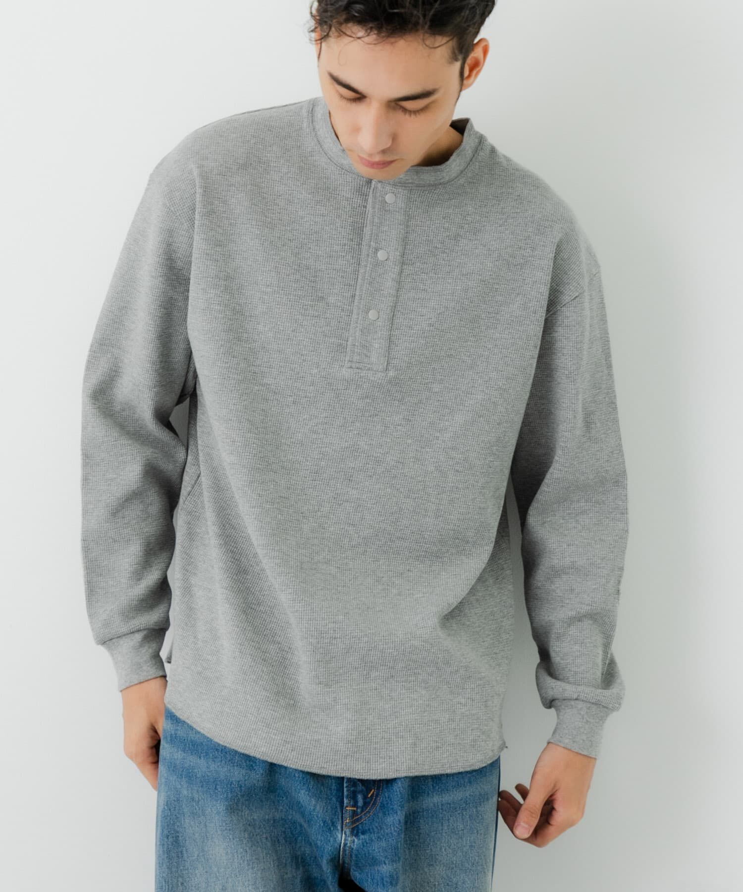 URBAN RESEARCH「『UR TECH』度詰めワッフルヘンリーロングスリーブ」|Tシャツ・カットソー|