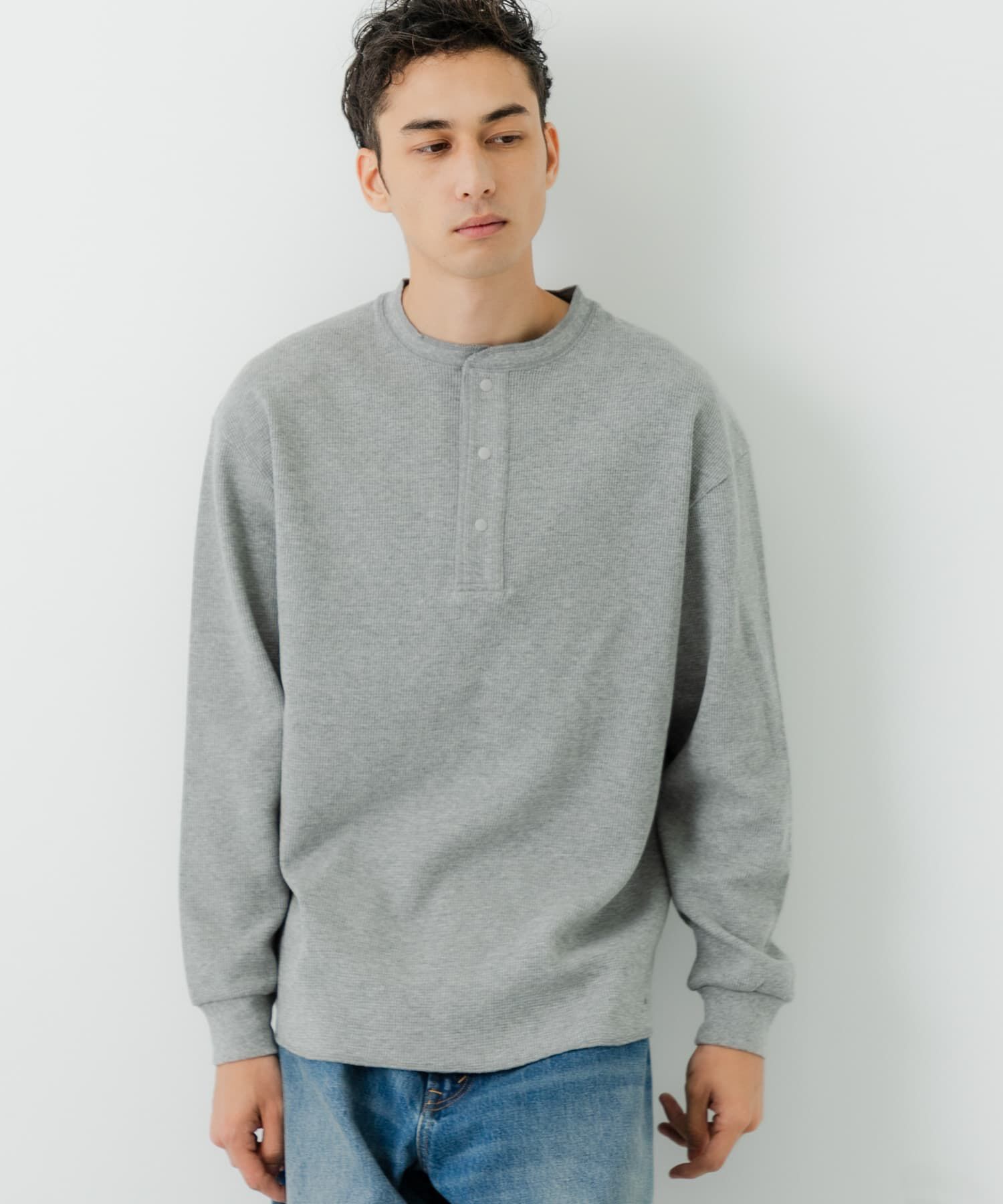 URBAN RESEARCH「『UR TECH』度詰めワッフルヘンリーロングスリーブ」|Tシャツ・カットソー|