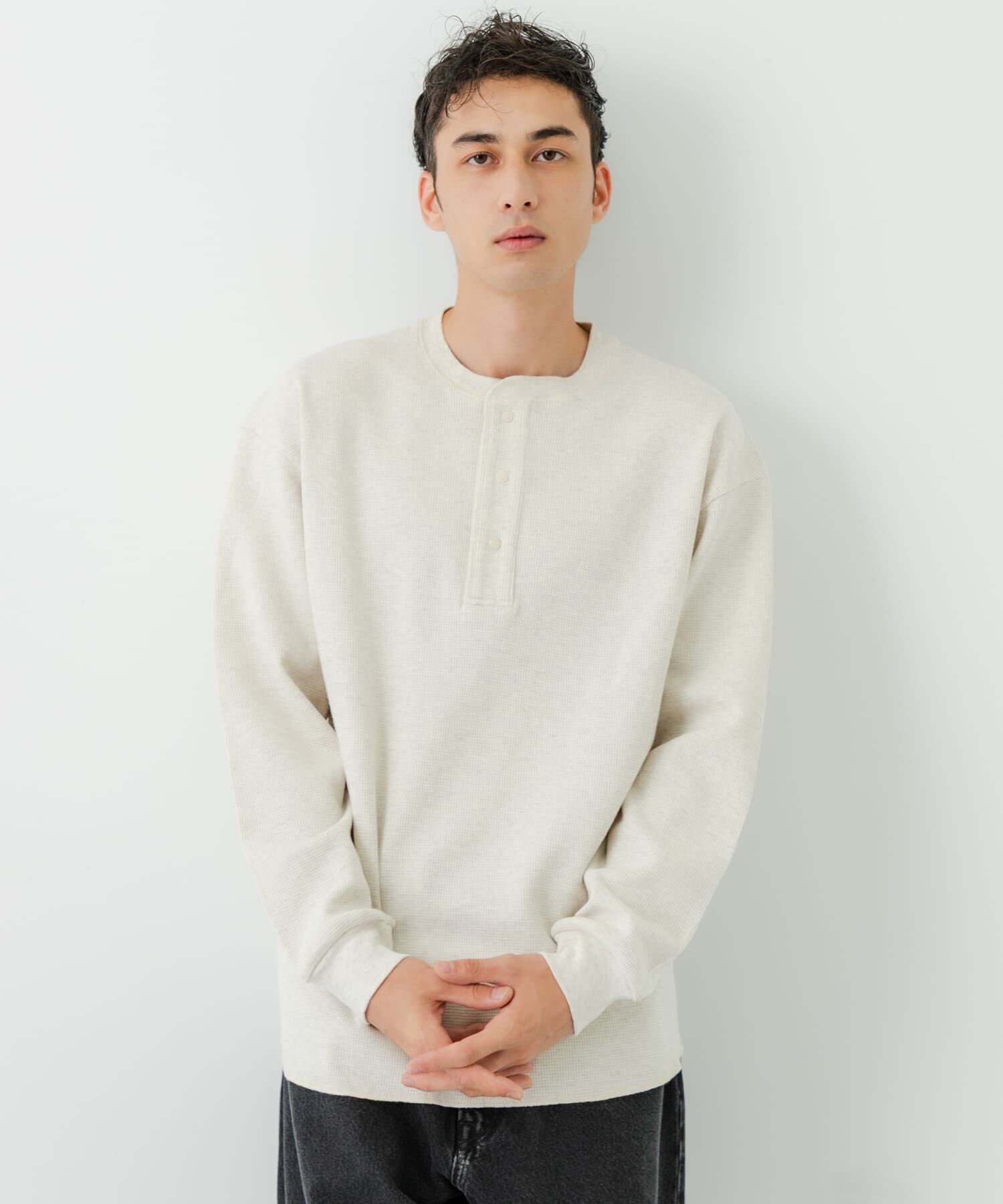 URBAN RESEARCH「『UR TECH』度詰めワッフルヘンリーロングスリーブ」|Tシャツ・カットソー|