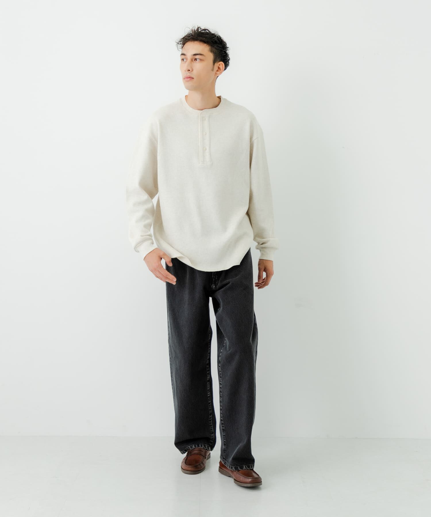 URBAN RESEARCH「『UR TECH』度詰めワッフルヘンリーロングスリーブ」|Tシャツ・カットソー|