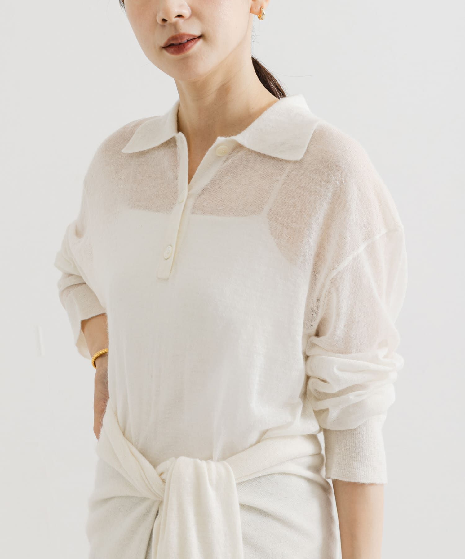 URBAN RESEARCH「ヘアリーポロ衿付きニット」|ニット・セーター|