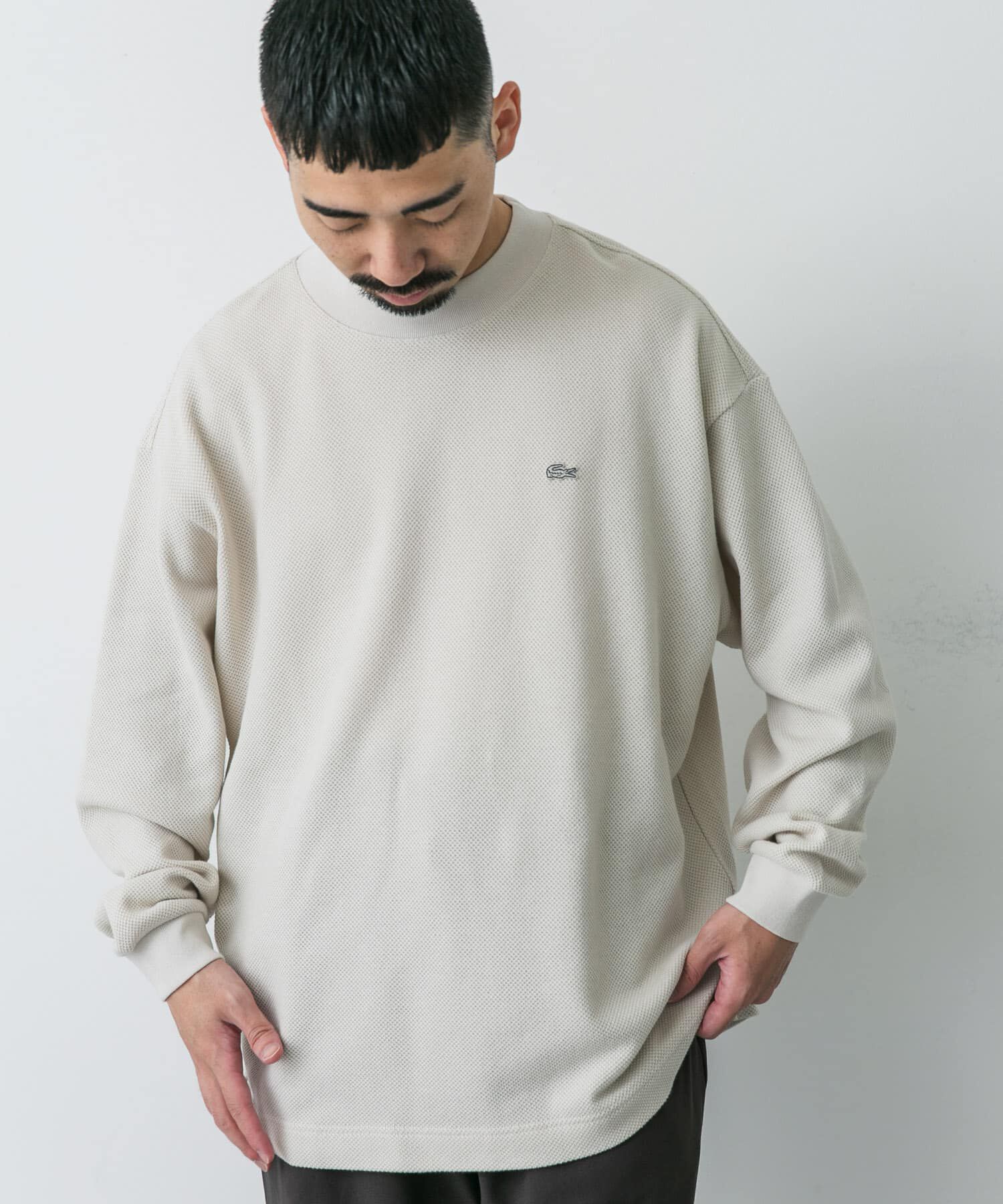 URBAN RESEARCH DOORS「『別注』LACOSTE&times;DOORS　thick pique mock long-sleeve」|Tシャツ・カットソー|