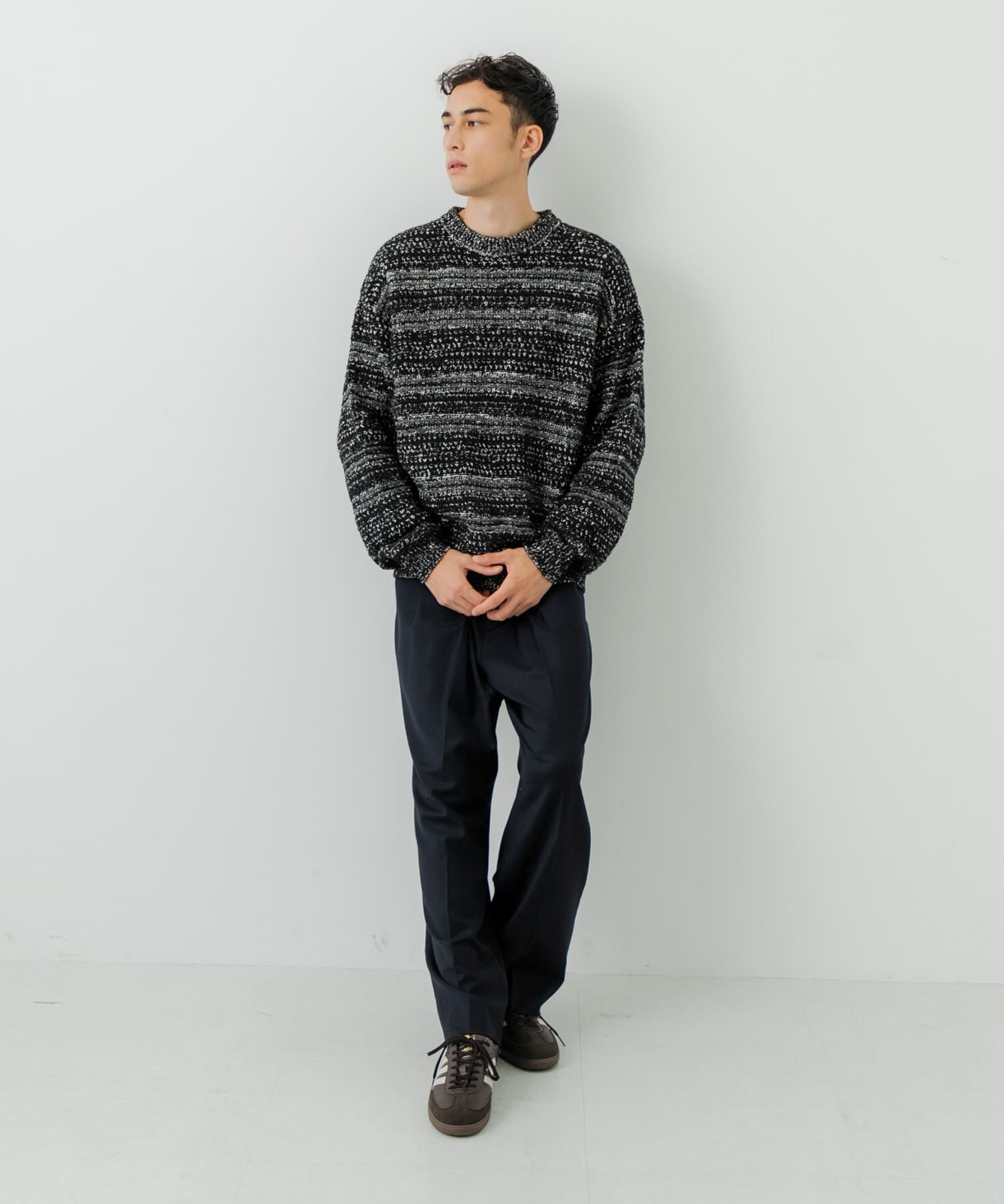 URBAN RESEARCH「『別注』crepuscule&times;URBAN RESEARCH　Multi Border Mix CREW-NECK」|ニット・セーター|