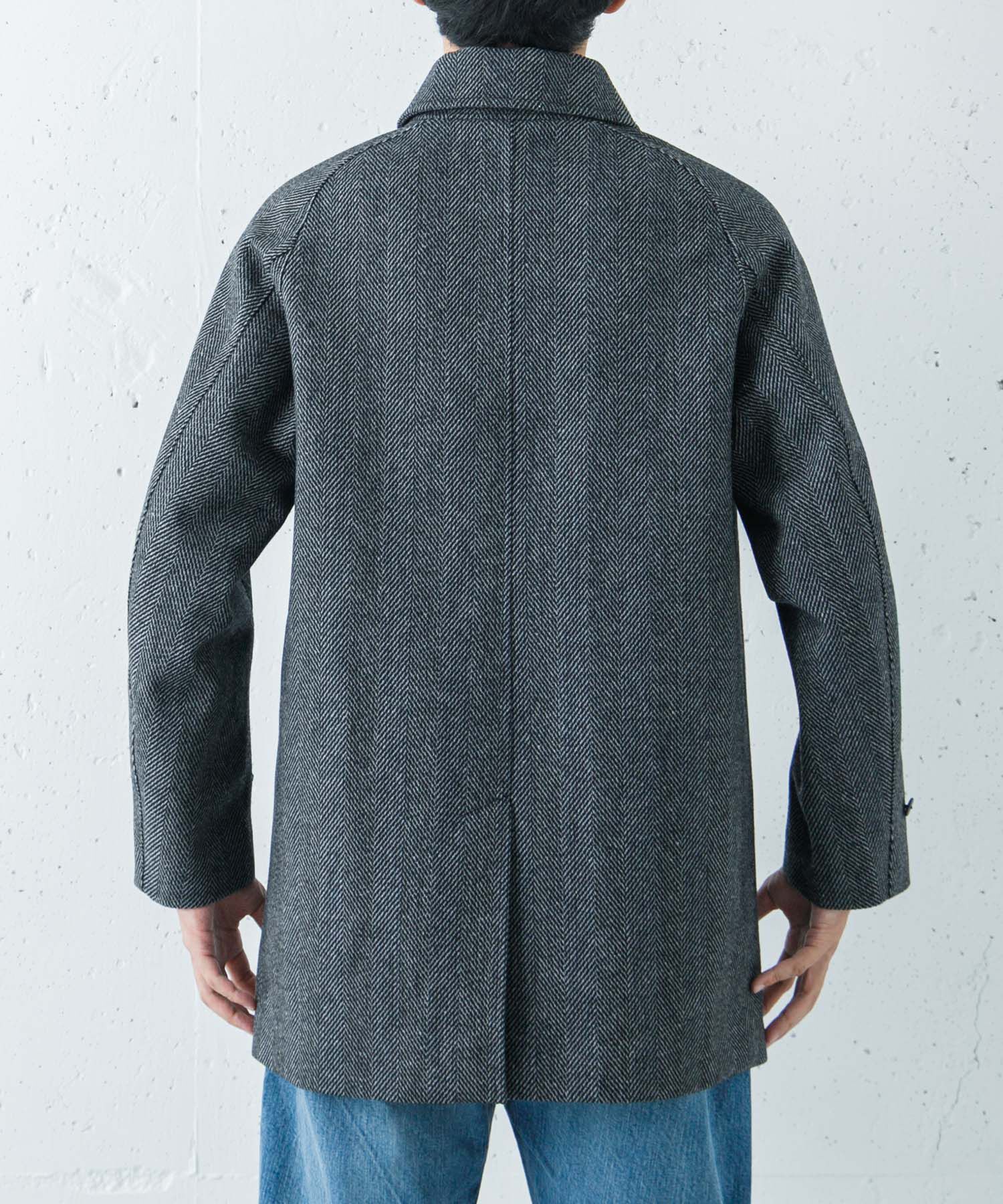 URBAN RESEARCH「WINDPROOF TWEED HALF COAT」|ノーカラーコート|