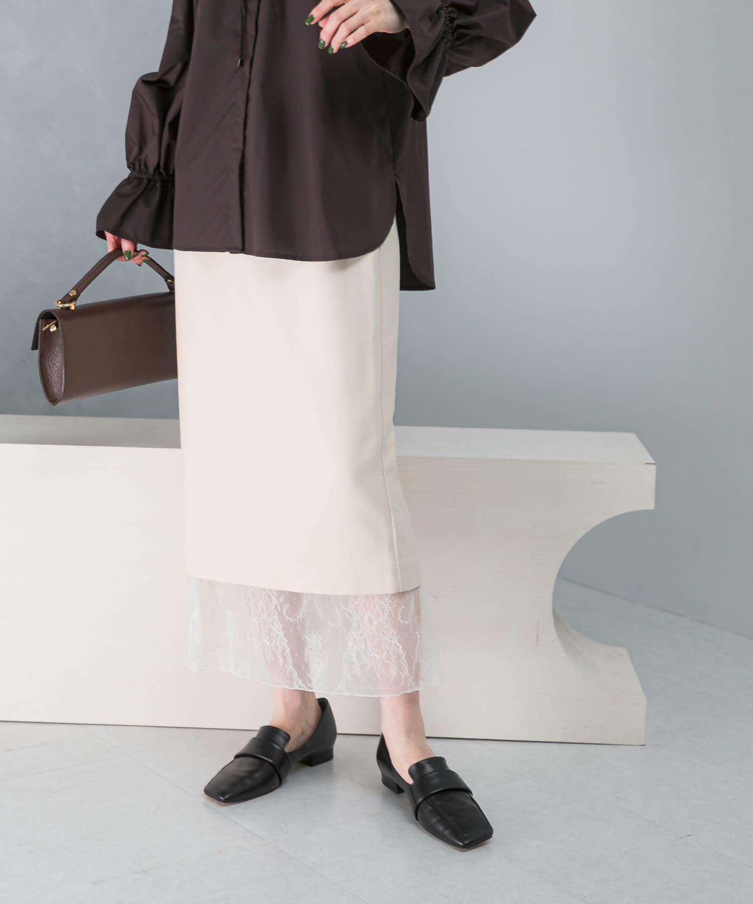 URBAN RESEARCH ROSSO「レースレイヤードミディスカート」|スカート|