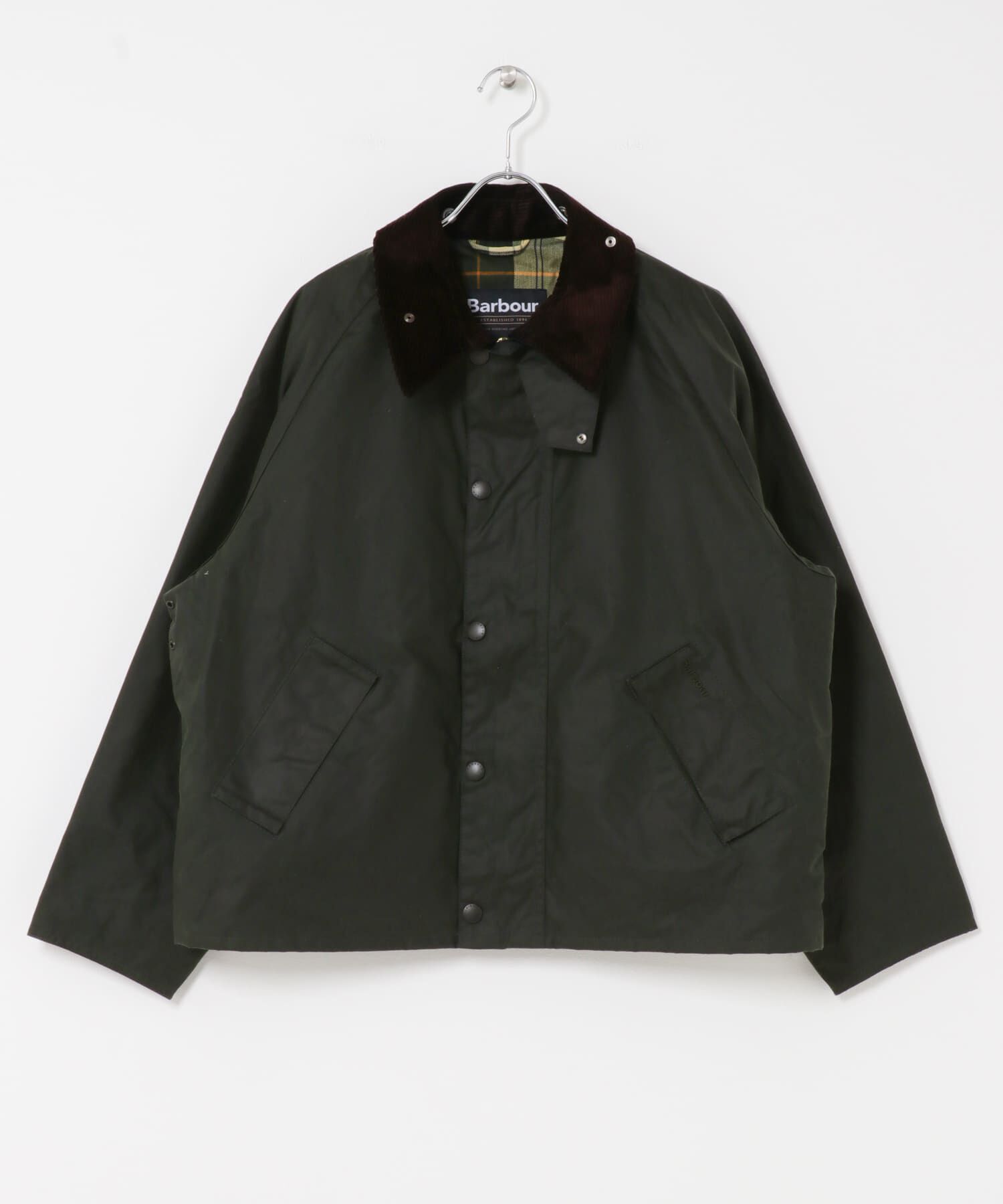 URBAN RESEARCH DOORS「Barbour　OS TRANSPORT WAX JACKET」|ノーカラーコート|カーキ