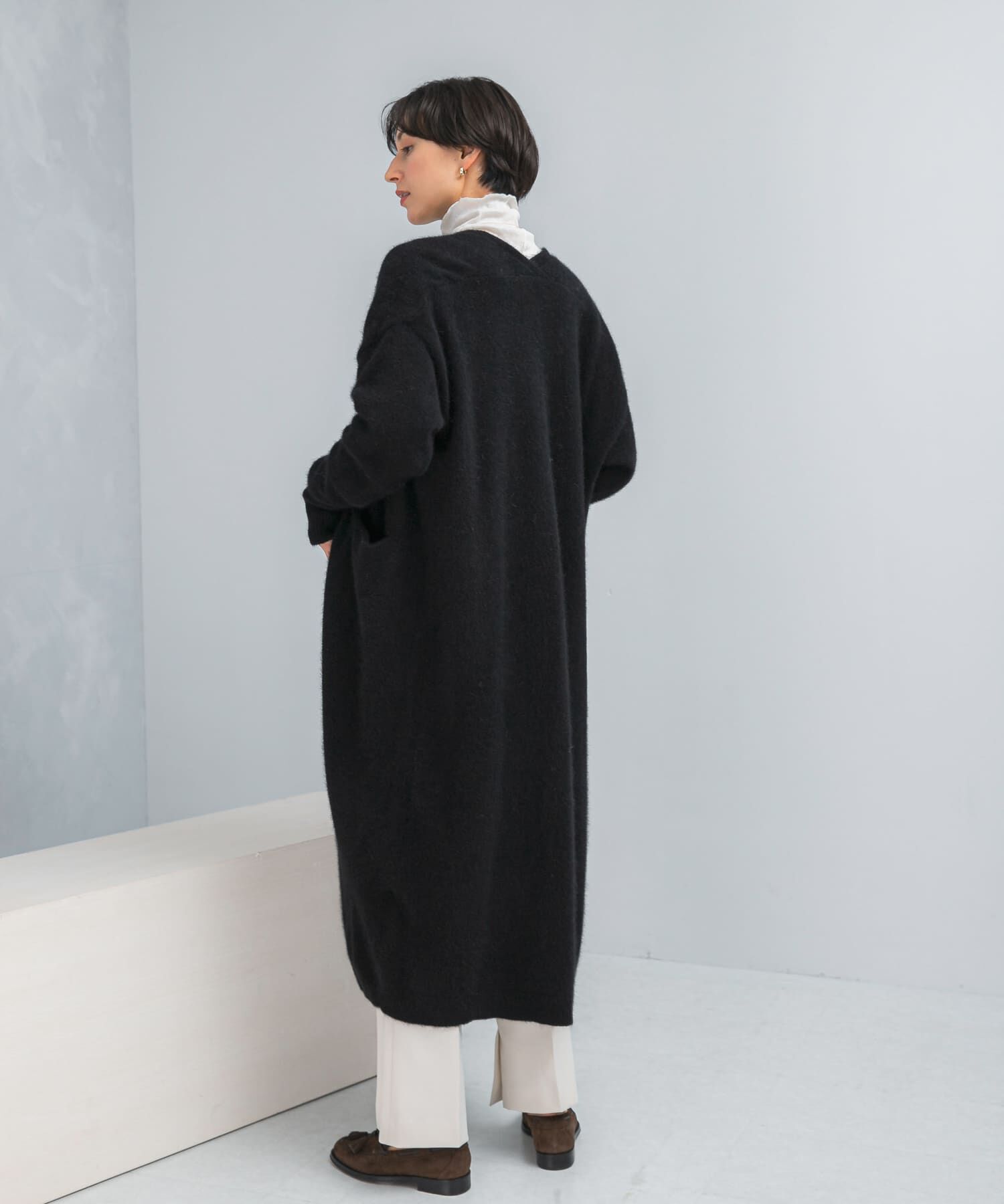 URBAN RESEARCH ROSSO「ファーニットロングガウン」|カーディガン|