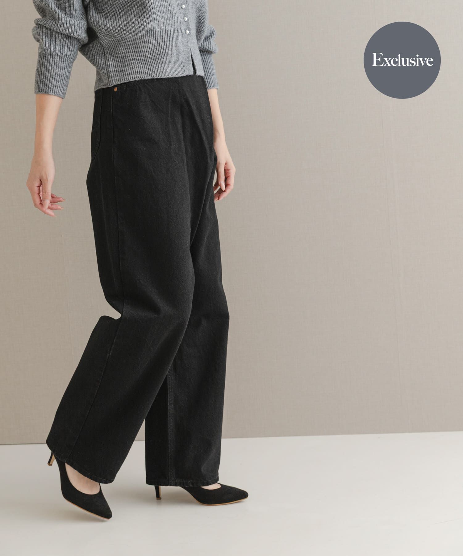 URBAN RESEARCH ROSSO「『別注』Lee&times;ROSSO　FRONT TUCK DENIM PANTS」|デニム|ブラック