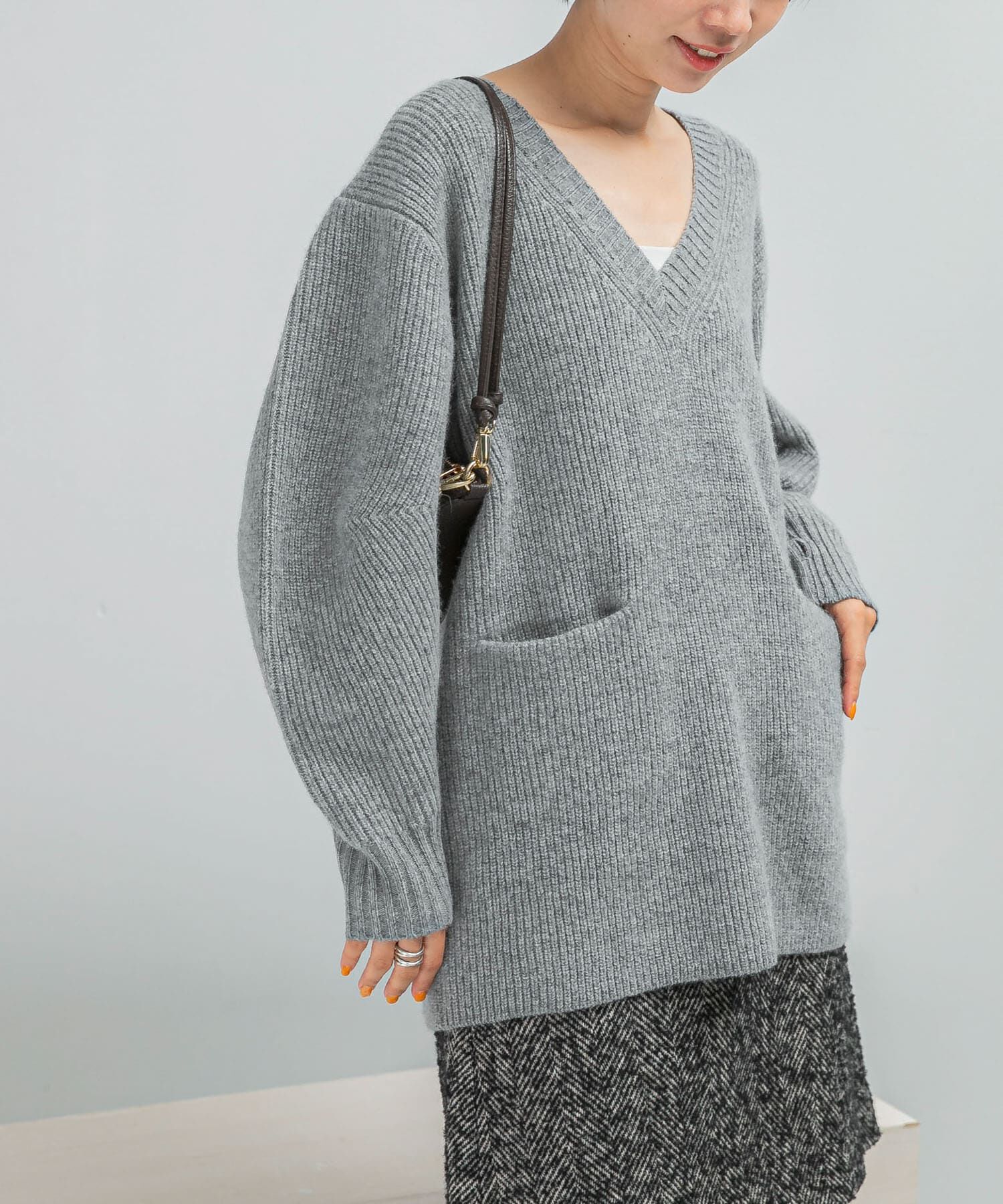 URBAN RESEARCH ROSSO「アルパカ混カーブスリーブVネックプルオーバー」|ニット・セーター|