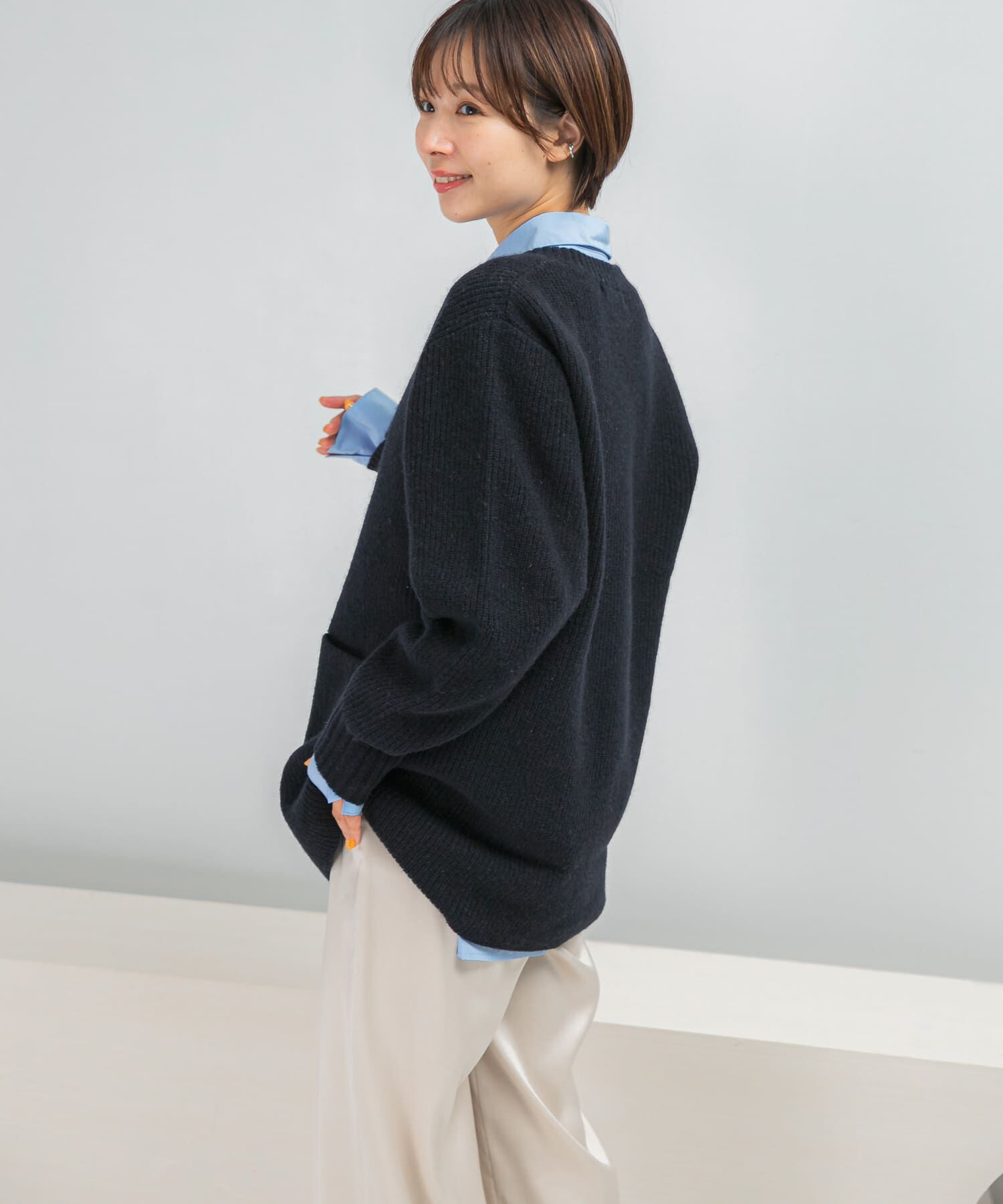 URBAN RESEARCH ROSSO「アルパカ混カーブスリーブVネックプルオーバー」|ニット・セーター|