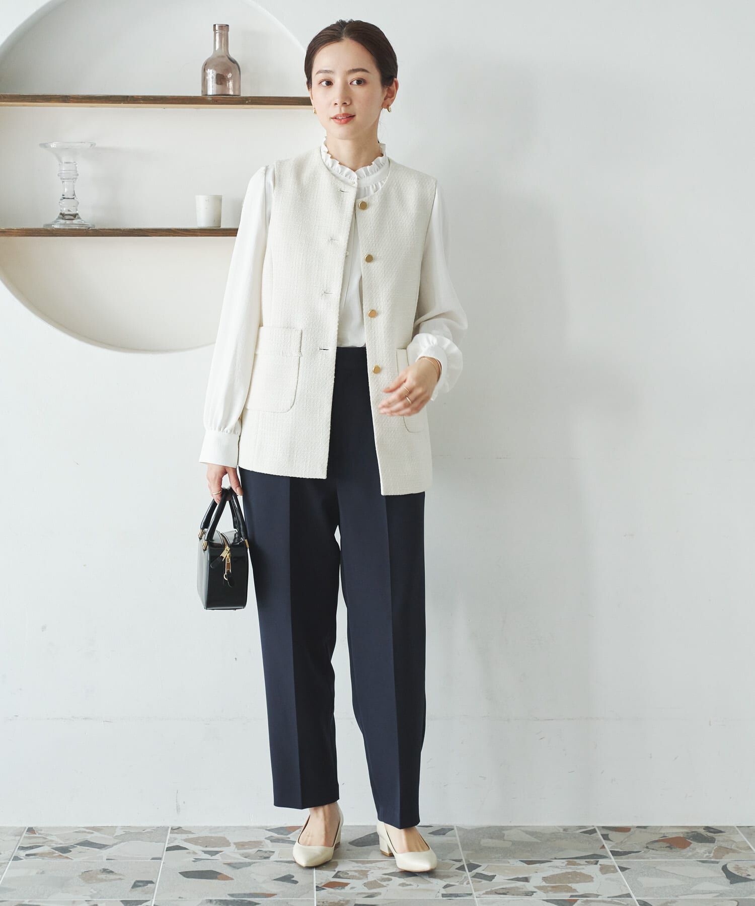 URBAN RESEARCH「ドビーストライプフリルブラウス」|シャツ・ブラウス|