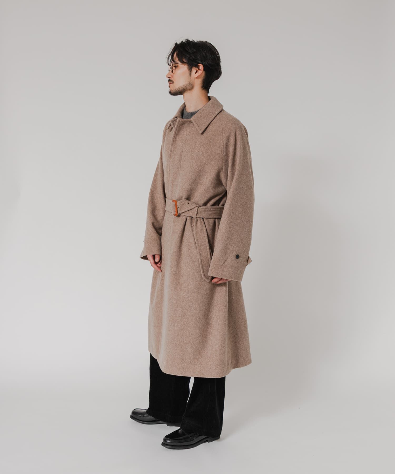 URBAN RESEARCH「WOOL BEAVER BELTED COAT」|ステンカラーコート|